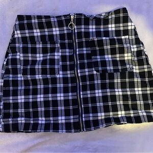 TGLA Black & White Plaid Straight/Pencil Skirt